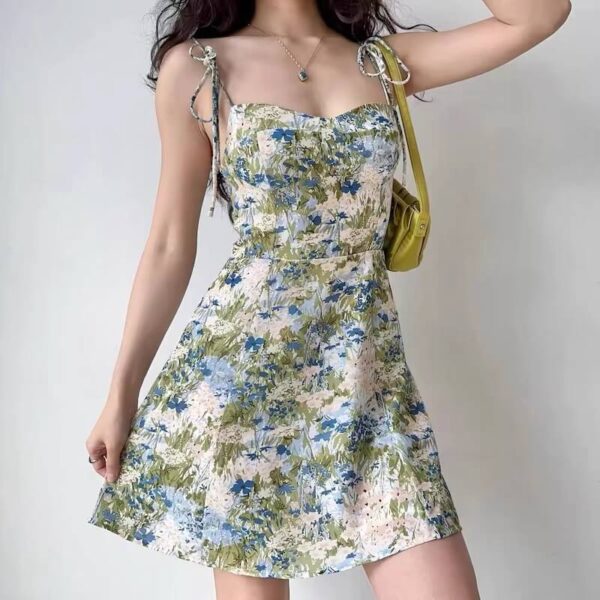 Romantic painting floral dress - Image 3