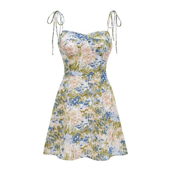 Romantic painting floral dress - Image 5