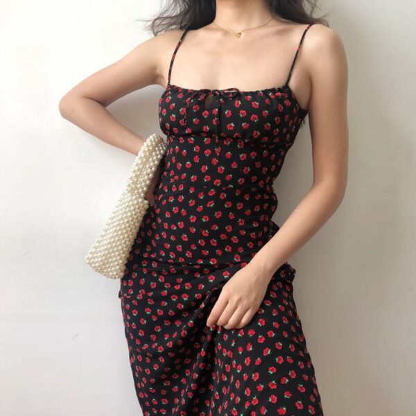 vintage floral midi dress