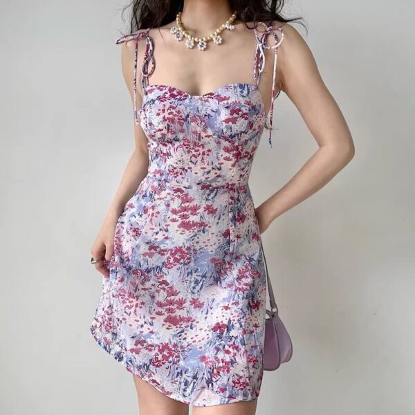 Snow mountain floral dress